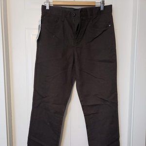 NWT Reaction Kenneth Cole Dark Brown Straight Fit Pants, Size 32 X 30*